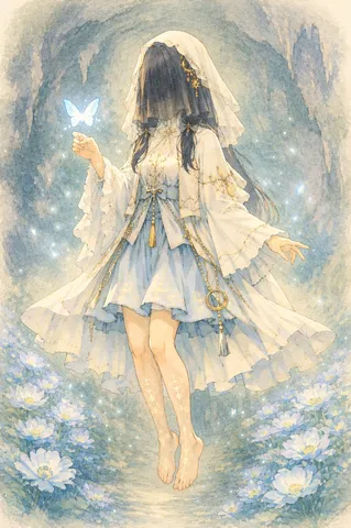 幻想的な森の蝶の精霊
