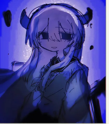 憂いを帯びた蒼い肖像