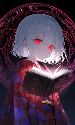 深紅に光る瞳と禁断の書