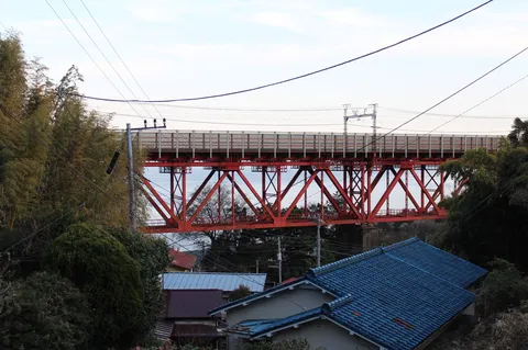 暮らしと渡る赤い鉄橋