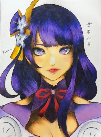 紫髪の美少女、クールな視線