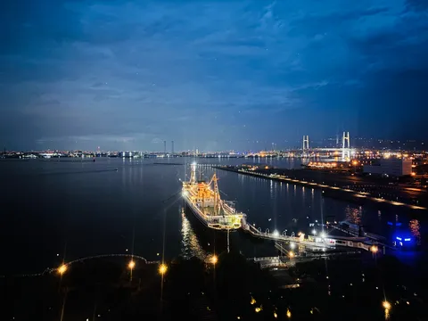 光が彩る湾の夜景