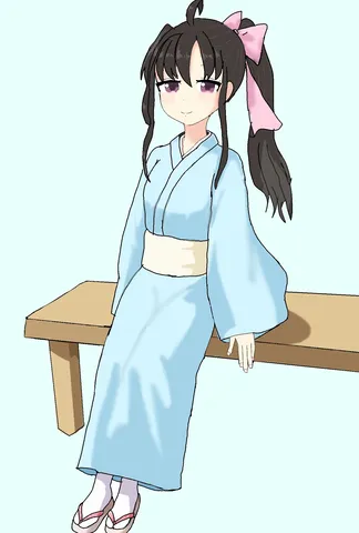 藍衣と桜色リボンの午後