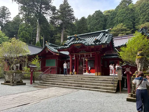 森にたたずむ朱の社