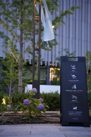 紫陽花と静かな夜のサイン