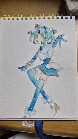 水彩で描かれた幻想的なアイドル
