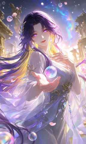 煌めく泡と神秘の眼差し