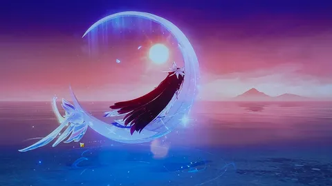 月を抱いた幻想的な夜明け