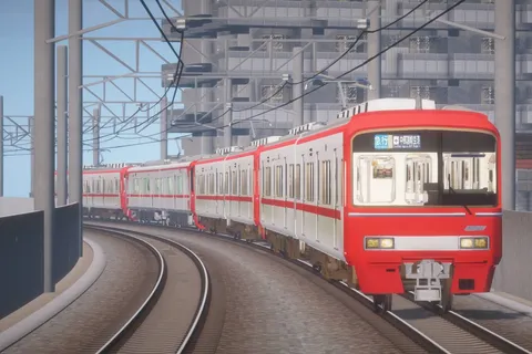 都会のレールを滑る列車