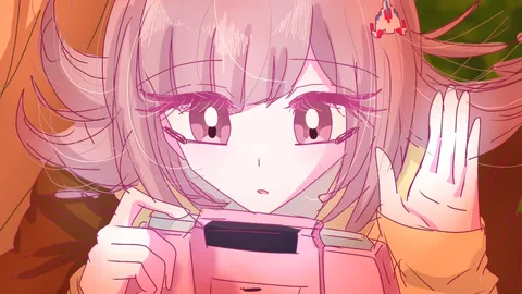 ゲームに夢中な横顔