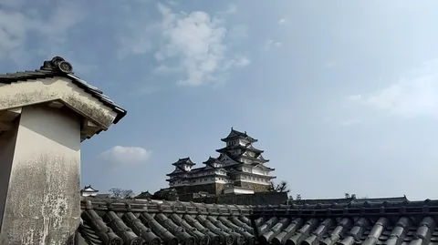 瓦越しの白亜の城