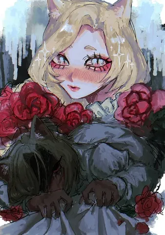 薔薇と猫耳少女の不思議な世界
