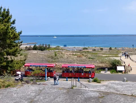 潮風と海辺の列車