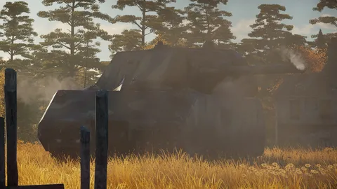 戦場の静かな夕景