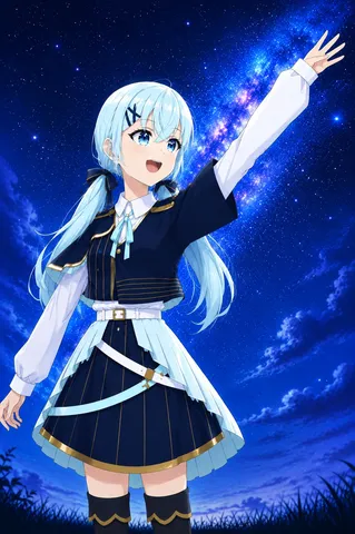星空に手を伸ばす少女