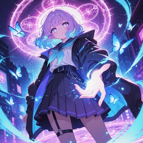 蝶舞う夜景の魔法