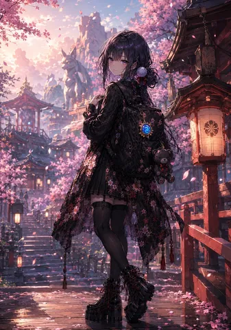 桜降る幻想の参道