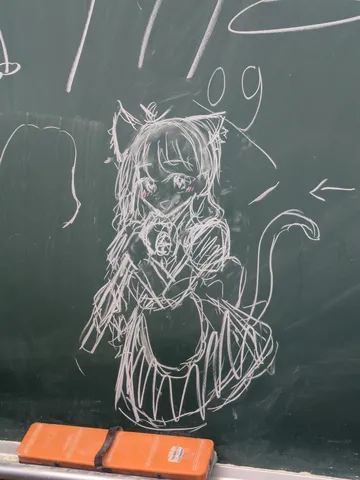 チョークで描かれた笑顔