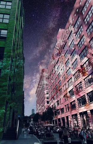 都会を包む満天の星