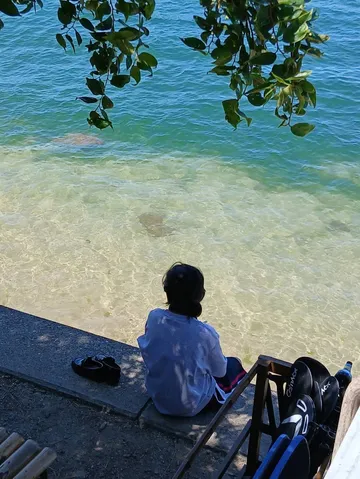静寂の海辺、思索のひととき