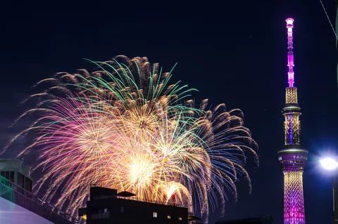 夜空を彩る光の舞