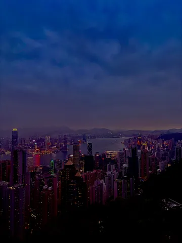煌めく都市のパノラマ夜景