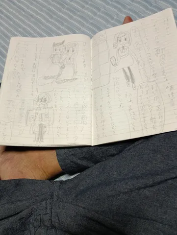 ノートの中の小さな物語が光る