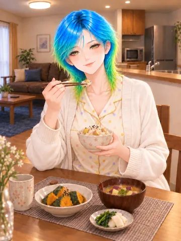 カラフルな朝ごはん風景