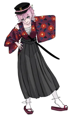 花柄の袖が舞う和装姿