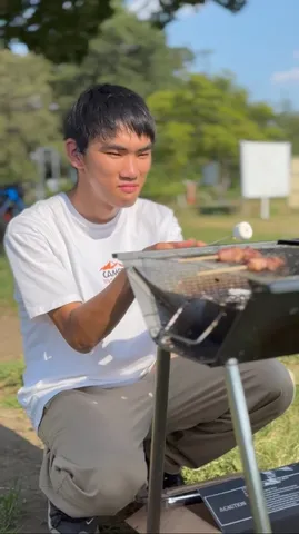 夏のBBQ、豪快に焼く
