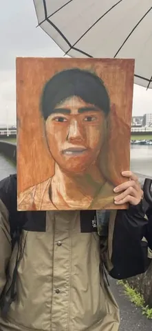 木肌の温かな肖像風景