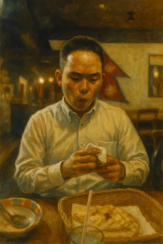 揺らぐ光と佇む人