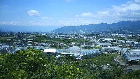 山と畑に広がる静かな風景
