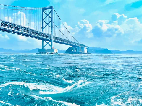 青い海を渡る大橋