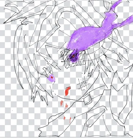 謎めく紫の光景が映る