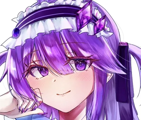 宝石煌めく紫髪の微笑み
