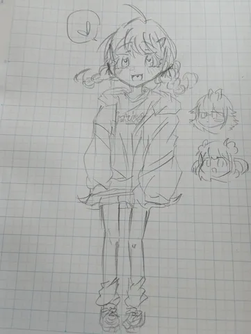 初々しい萌え袖とツインテール