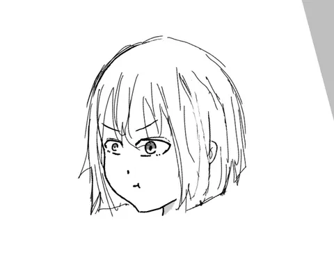 鋭い視線のショートヘア