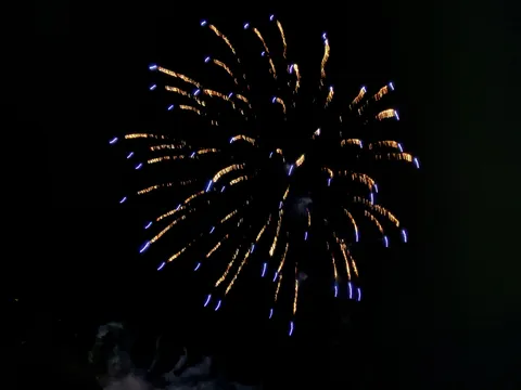 夜空に咲く光の輪