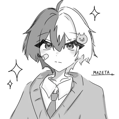 二色の髪の少年と猫耳
