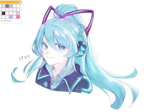 バーチャルシンガー風のクールなイラスト