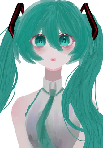 歌声が聞こえてきそうなミク