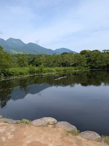 静寂の湖畔、緑と青の調和