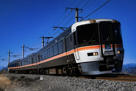 青空独り占め？急ぎ足の特急