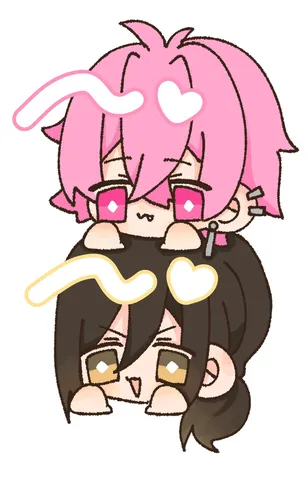 キュートなちびキャラの仲良しツーショット