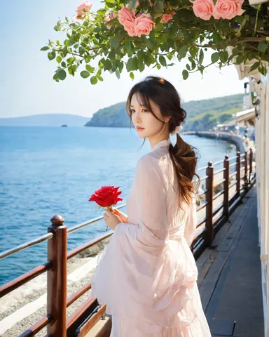 海風と薔薇の午後
