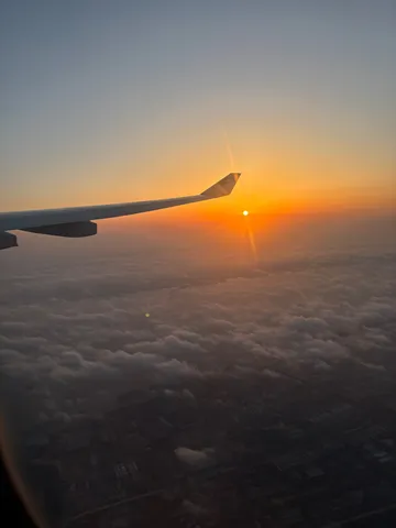 夕陽と翼の軌跡