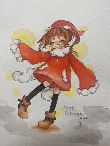 サンタ衣装の少女、メリークリスマス！