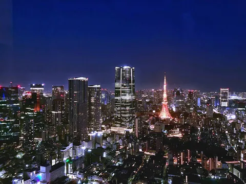 東京タワーと摩天楼の夜景