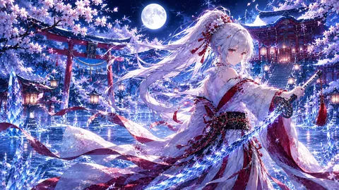 月夜に輝く刀、まさかの氷属性？